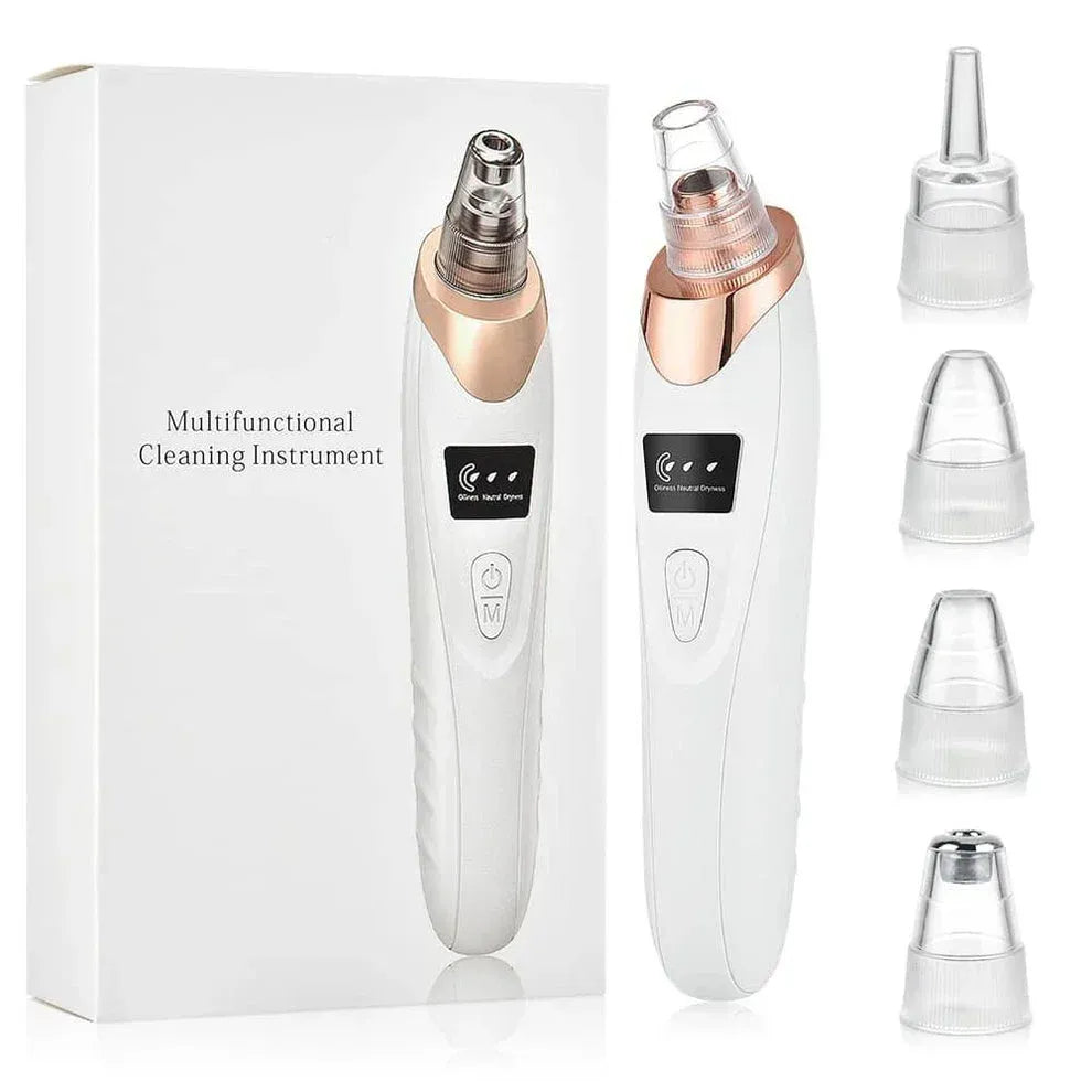Blackhead Remover Machine Rechargeable | Face Vacuum Derma Suction With 5 Heads | Blackhead Removing Machine