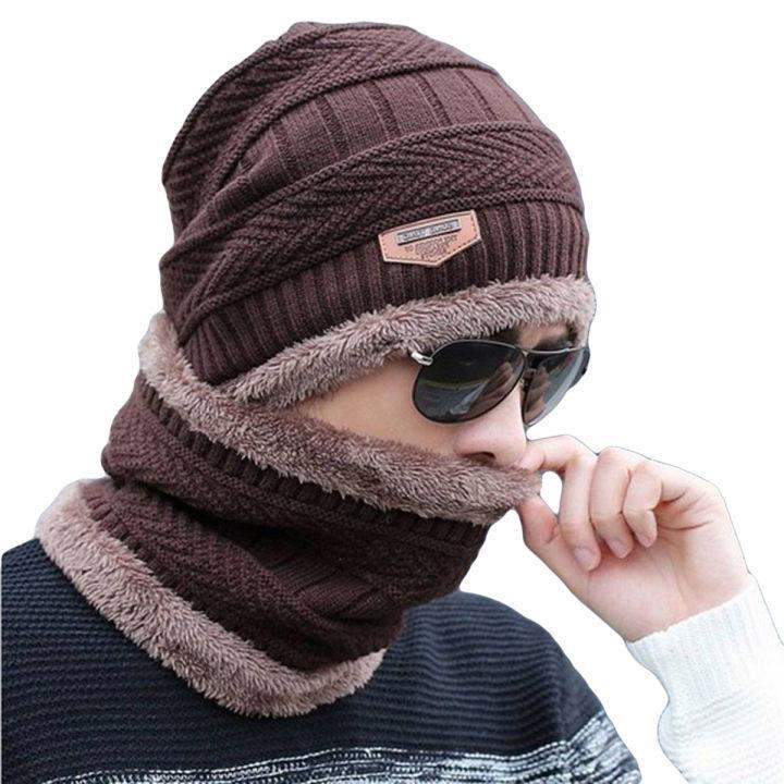 2 Pcs Wool Beanie And Neck Warmer
