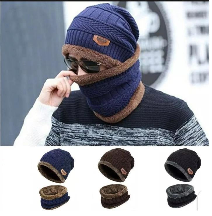 2 Pcs Wool Beanie And Neck Warmer