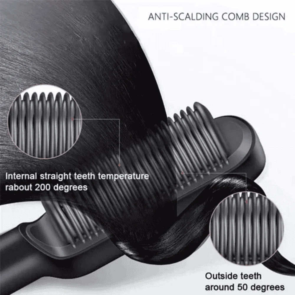 2-in-1 Hair Straightener &amp; Curling Comb ✨